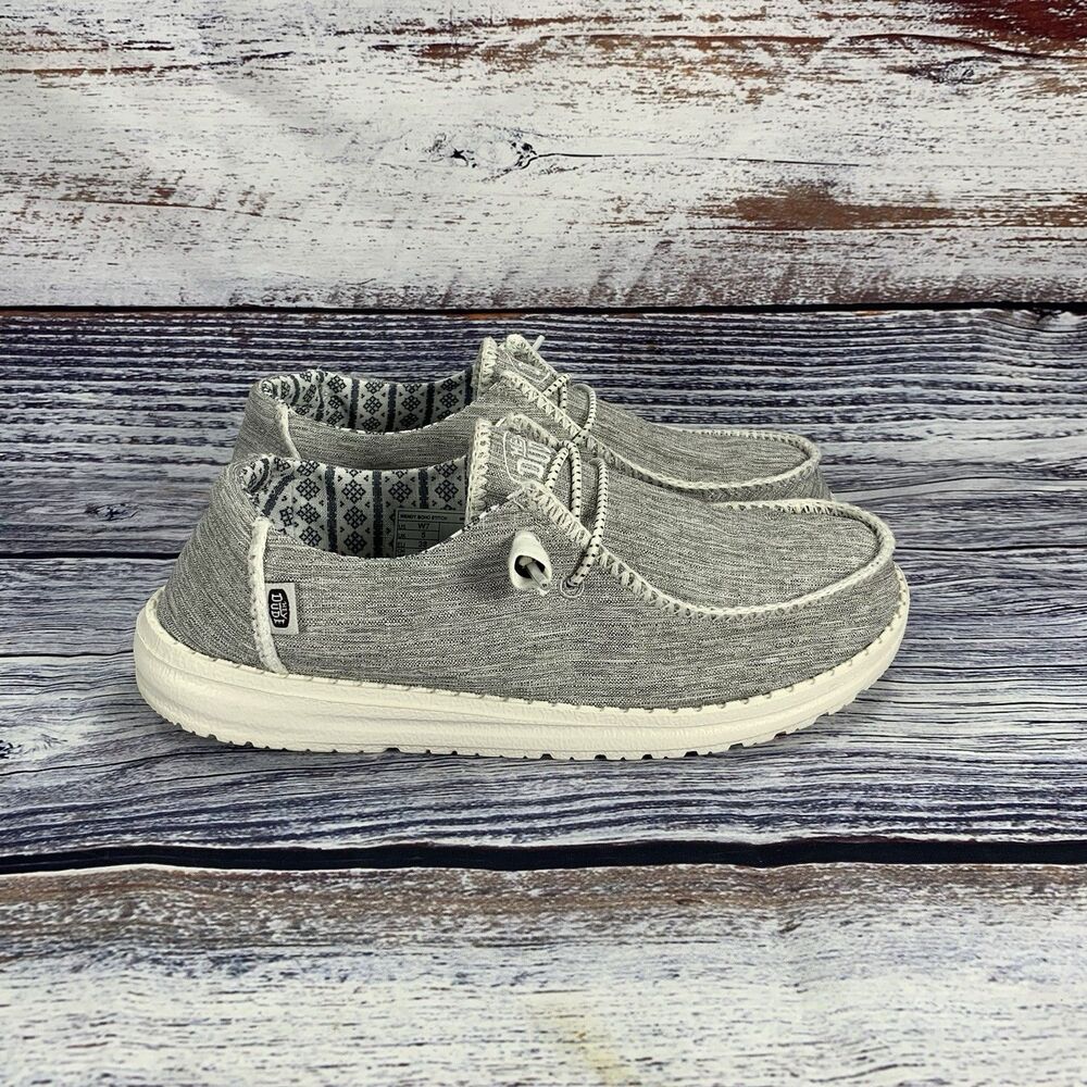 Hey Dude Wendy Boho Stitch White Melange Sneakers Flats Women’s 7